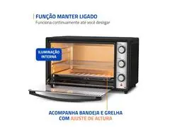 Forno Elétrico Mondial Family Grill 60L Preto/Inox 1800W 110V - 5