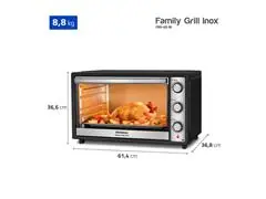 Forno Elétrico Mondial Family Grill 60L Preto/Inox 2000W 220V - 7