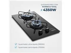 Cooktop a Gás Mondial 2 Bocas Preto Bivolt - 1