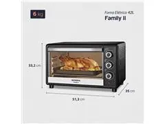 Forno Elétrico Mondial Family II 42L Preto/Inox 1600W 220V - 6