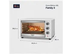 Forno Elétrico Mondial Family II 42L Branco/Inox 1600W 220V - 6