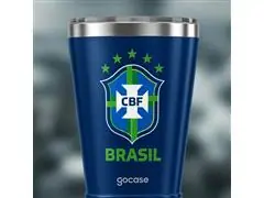 Copo Térmico Gocase Copa Mundo Brasil CBF Inox Azul 470ml - 3