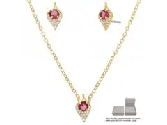 Conjunto Morana zircônias cadeado dourado 40cm + 5cm