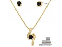 Conjunto Morana zircônias veneziana dourado 40cm + 5cm
