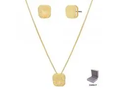 Conjunto trabalhado Morana veneziana dourado 40cm + 5cm - 0