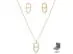Conjunto vazado Morana em zircônias dourado 40cm + 5cm - 0