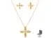 Conjunto flor Morana zircônias dourado 40cm + 5cm - 0