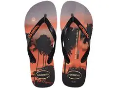 Chinelo Havaianas Top Surfer I Cinza Aco/Preto/Laranja Sunset Tam 39-4