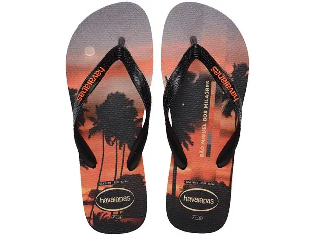 Chinelo Havaianas Top Surfer I Cinza Aco/Preto/Laranja Sunset Tam 43-4