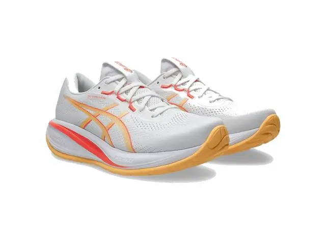Tênis Asics Gel-Cumulus 28, 103 White/Orange Glow Fem