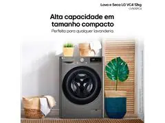 Lava e Seca LG VC4 12kg Inox AI DD CV5012PC4 110V - 2