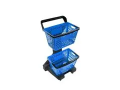 Carrinho 2 Cestos 54 Litros Preto/Azul