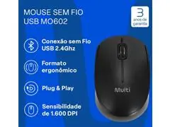 Mouse Óptico Sem Fio 1200 dpi Alcance 10 m Preto - Multi - 1