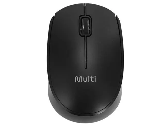 Mouse Óptico Sem Fio 1200 dpi Alcance 10 m Preto - Multi