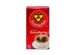 Café torrado e moído 3 Corações Extraforte 500g vácuo