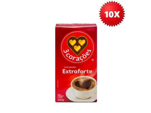 Café Torrado e Moído 3 Corações Extraforte 500g vácuo 10 Unidades
