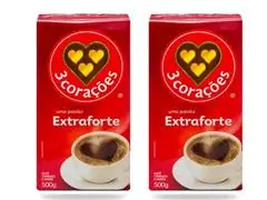 Combo 2 Cafés 3 Três Corações Extraforte 500g Torrado e Moído a Vácuo