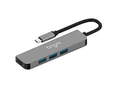 Hub USB-C BRIGHT com 3 Portas USB 3.0 e Hdmi 4K