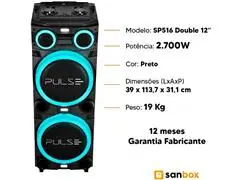 Caixa de Som Pulse Torre Double 12"pol LED 2700w - Bivolt - 7