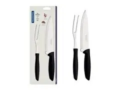 Jogo Trinchante Tramontina Plenus em Aço Inox e Cabo Preto 2 Peças - 3