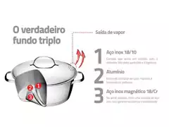 Caçarola Funda Tramontina Allegra em Aço Inox com Fundo Triplo 16CM - 2