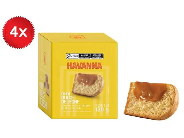 Combo Havanna 4 unidades Panettone Doce de Leite 130g