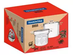 Jogo Cozi Pasta Tramontina Brava Inox 2 Peças 24cm - 1