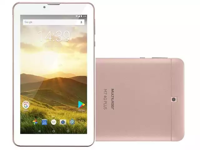 Tablet Multilaser M7 4G Plus Quad Core 1GB Ram 8GB 7” Golden Rosé