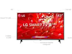 Smart TV LED 43" LG Full HD ThinQ AI TV HDR webOS 4.5 Wi-Fi 3HDMI 2USB - 1