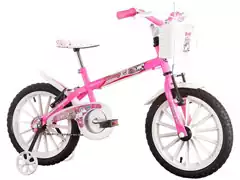Bicicleta Infantil Track Bikes Monny com Cestinha Aro 16 Rosa - 0