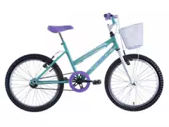 Bicicleta Juvenil Track Bikes Cindy com Cesta Aro 20 Branco e Azul