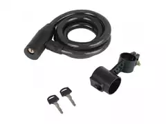 Cadeado com Chave Atrio para Bicicleta 12mm Comprimento de 100cm Preto - 0