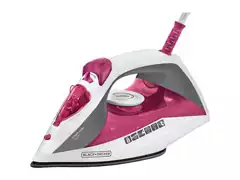 Ferro de Passar Black&Decker Antiaderente Branco e Rosa 1200W - 0