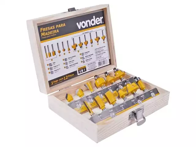 Jogo de Fresas Vonder para Madeira com 12 Peças