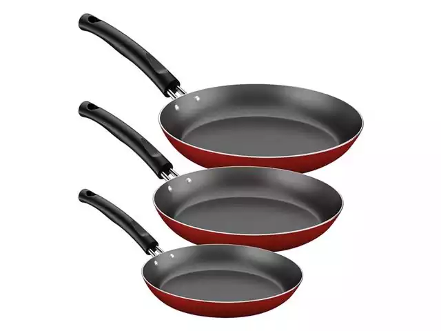Conjunto de Frigideiras Tramontina em Alumínio Vermelho 3 Peças