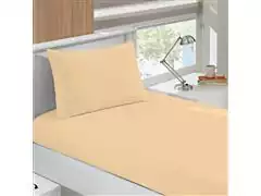 Lençol Solteiro Basic Rolinho Malha Liso Amarelo