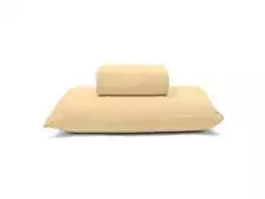 Lençol Solteiro Basic Rolinho Malha Liso Amarelo - 1