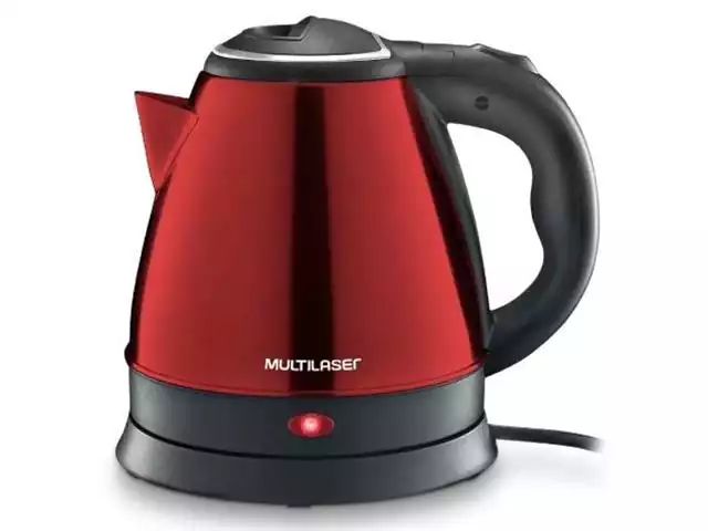 Chaleira Elétrica Multilaser Inox Led 1,8 Litros Vermelha