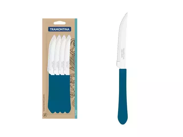 Conjunto de Facas para Churrasco Tramontina Leme Azul Oceano 12 Peças