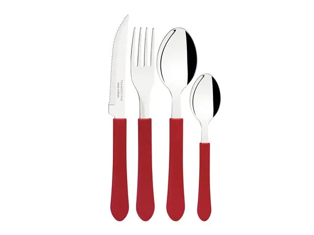 Conjunto de Talheres Tramontina Leme Vermelho12 Peças