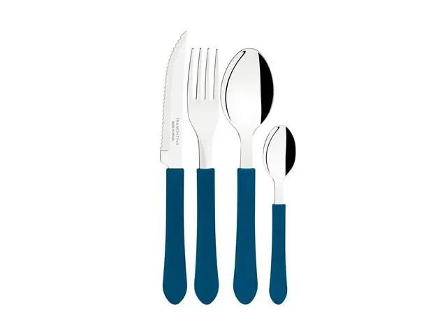 Conjunto de Talheres Tramontina Leme Azul Oceano 24 Peças