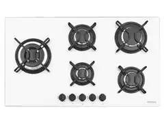 Cooktop a Gás Tramontina Penta SidePlus Vidro Branco Automático 5 Boca - 1