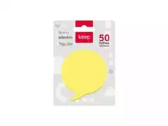 Bloco Adesivo Balloon Keep EI025 70x70mm Amarelo Neon 50Fls - 1