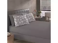Jogo de Cama King Buettner em Malha Gabriela Cinza 3 Peças - 0