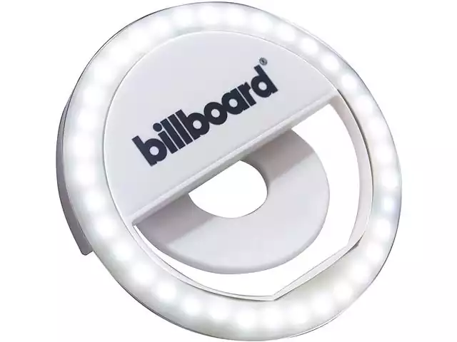 Luminária LED Selfie Ring Light Billboard Recarregável com Clipe