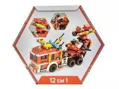Blocos de Montar Cubic City Multilaser Bombeiro 12 em 1 com 572 Peças - 4