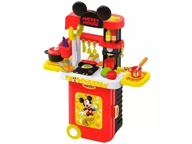Maleta de Viagem Multikids BR1300 Mickey Cozinha Play Set 3 em 1