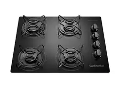 Cooktop a Gás 4 Bocas Continental KC4GP Vidro Temperado Preto Bivolt - 0