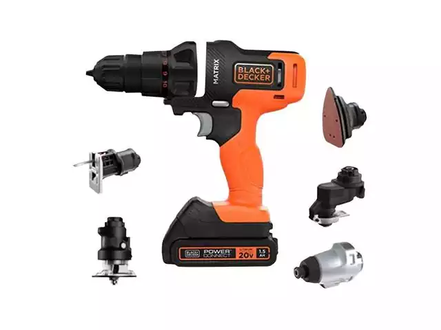 Furadeira Sem fio Black&Decker MATRIX 20V 6 Cabeçotes Intercambiáveis