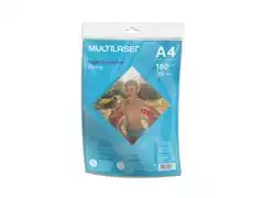 Papel Fotográfico Multilaser Glossy A4 210x297mm 180g 10 Folhas PE030 - 0